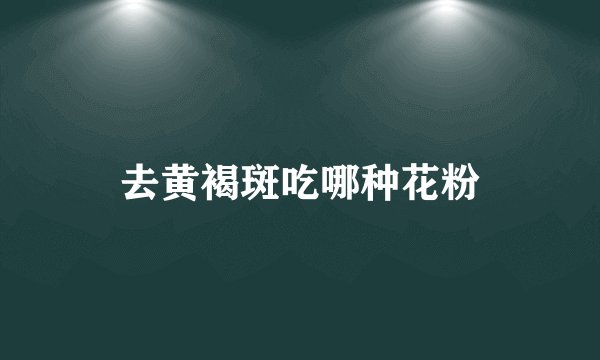 去黄褐斑吃哪种花粉