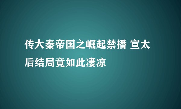 传大秦帝国之崛起禁播 宣太后结局竟如此凄凉
