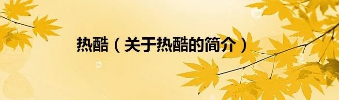热酷(关于热酷的简介)