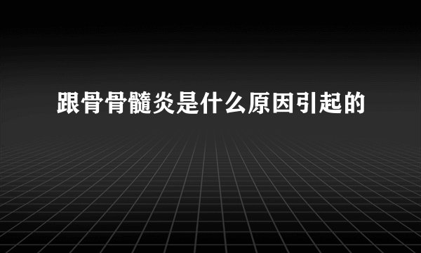 跟骨骨髓炎是什么原因引起的