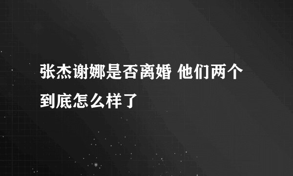 张杰谢娜是否离婚 他们两个到底怎么样了