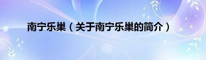 南宁乐巢（关于南宁乐巢的简介）