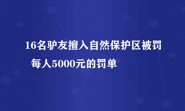 16名驴友擅入自然保护区被罚  每人5000元的罚单
