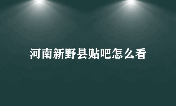 河南新野县贴吧怎么看