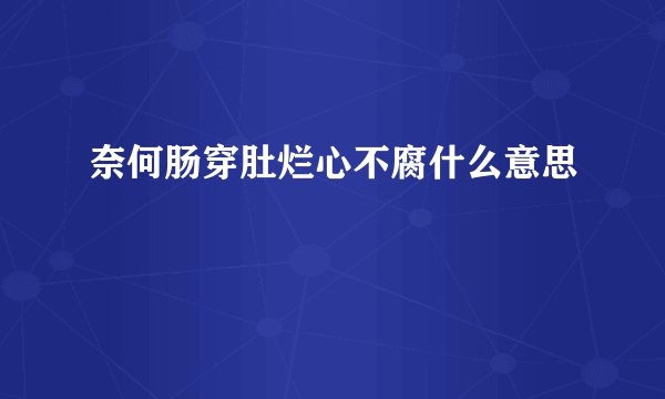 奈何肠穿肚烂心不腐什么意思