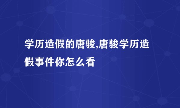 学历造假的唐骏,唐骏学历造假事件你怎么看