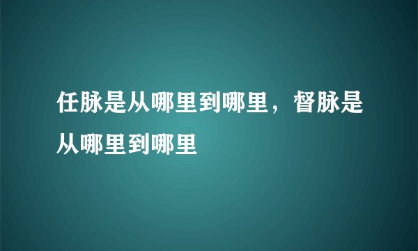 任脉是从哪里到哪里，督脉是从哪里到哪里