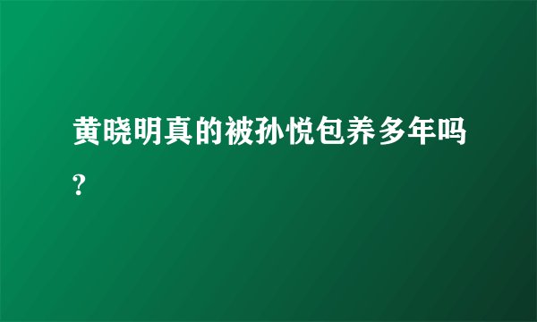黄晓明真的被孙悦包养多年吗?