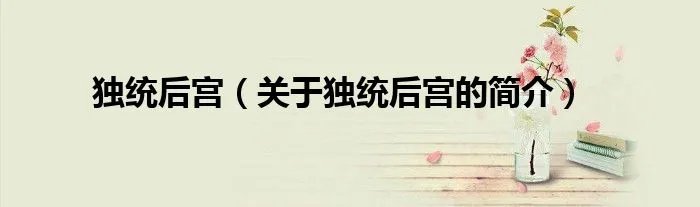 独统后宫（关于独统后宫的简介）