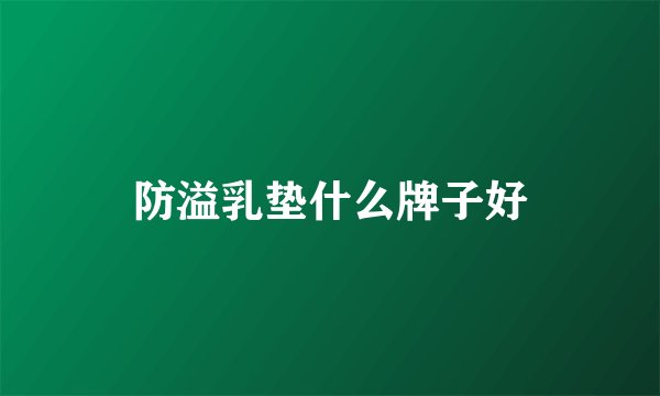 防溢乳垫什么牌子好
