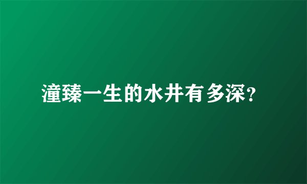 潼臻一生的水井有多深？