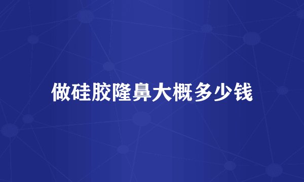 做硅胶隆鼻大概多少钱