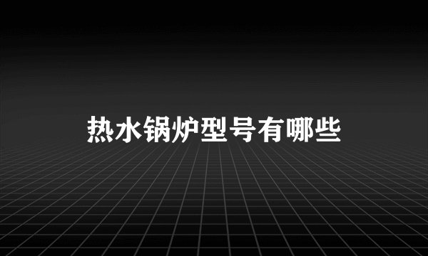 热水锅炉型号有哪些