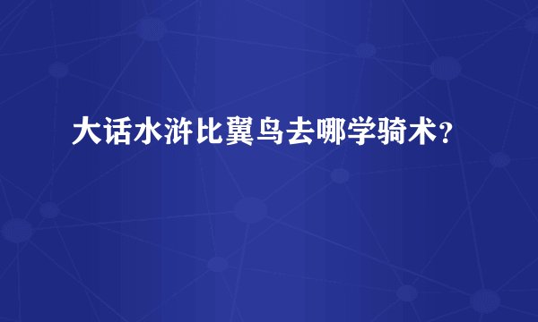 大话水浒比翼鸟去哪学骑术？