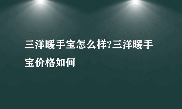 三洋暖手宝怎么样?三洋暖手宝价格如何