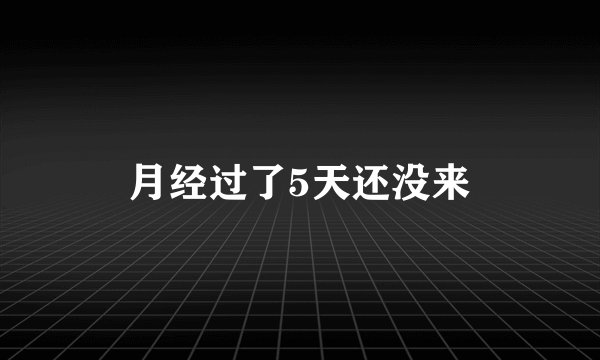 月经过了5天还没来