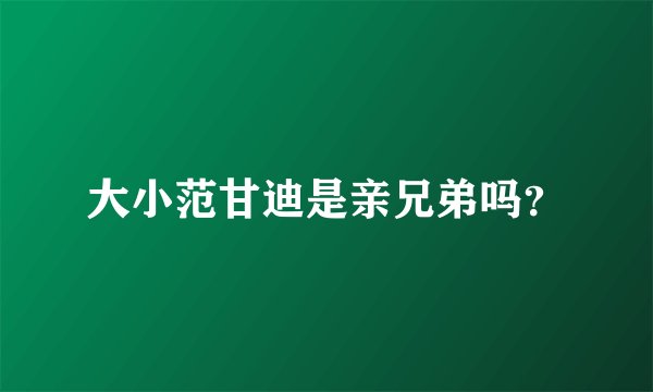大小范甘迪是亲兄弟吗?