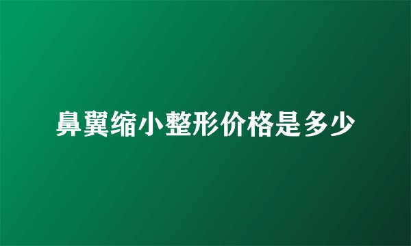 鼻翼缩小整形价格是多少