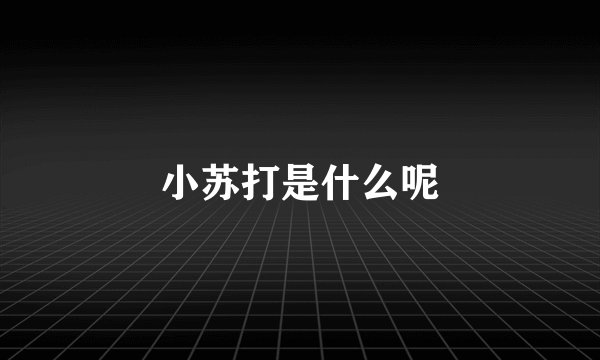 小苏打是什么呢