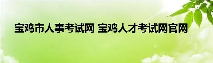 宝鸡市人事考试网 宝鸡人才考试网官网