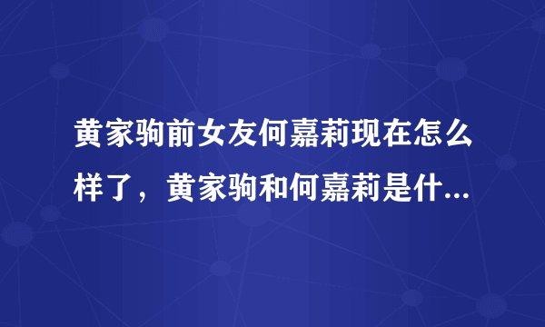 黄家驹前女友何嘉莉现在怎么样了，黄家驹和何嘉莉是什么关系！