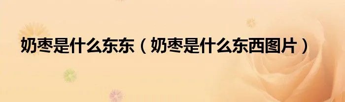 奶枣是什么东东(奶枣是什么东西图片)