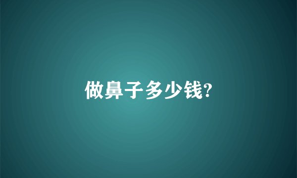 做鼻子多少钱?