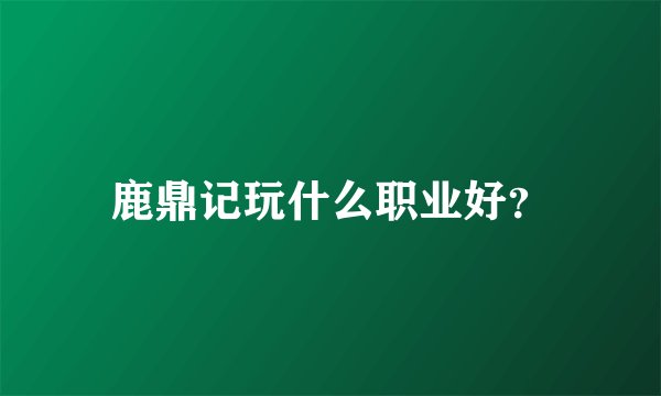 鹿鼎记玩什么职业好？