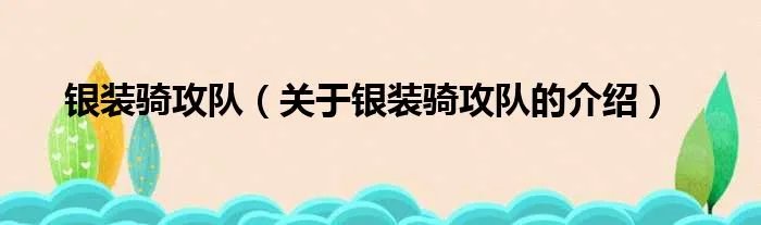 银装骑攻队（关于银装骑攻队的介绍）