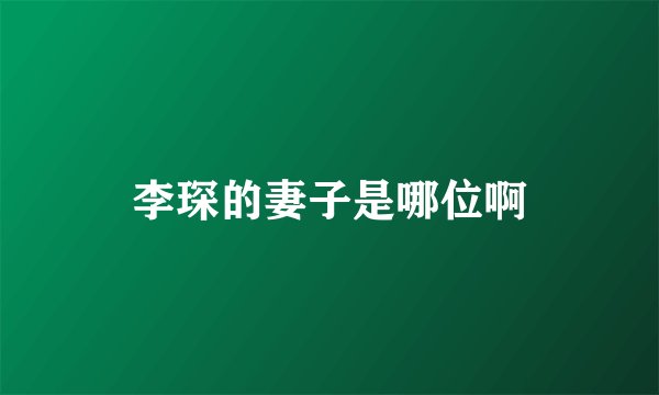 李琛的妻子是哪位啊