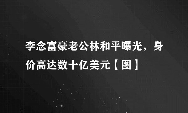 李念富豪老公林和平曝光,身价高达数十亿美元【图】