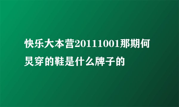 快乐大本营20111001那期何炅穿的鞋是什么牌子的