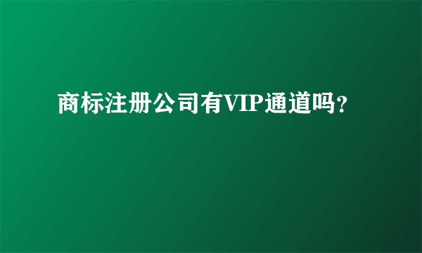 商标注册公司有VIP通道吗？