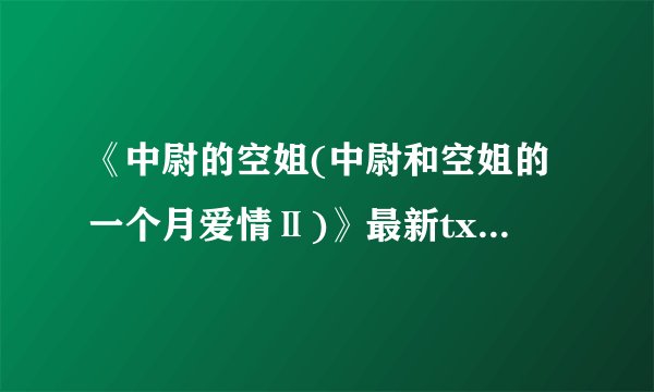 《中尉的空姐(中尉和空姐的一个月爱情Ⅱ)》最新txt全集下载