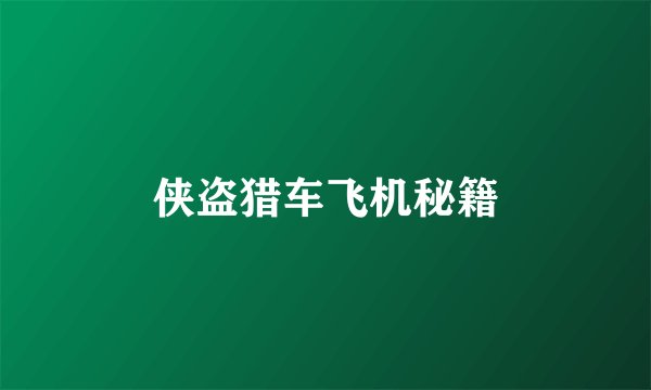 侠盗猎车飞机秘籍
