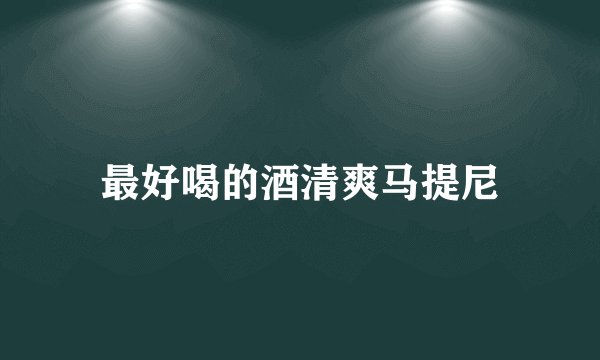最好喝的酒清爽马提尼
