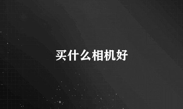 买什么相机好