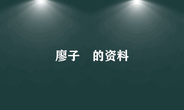 廖子褕的资料