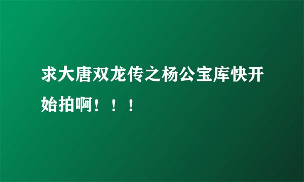求大唐双龙传之杨公宝库快开始拍啊！！！