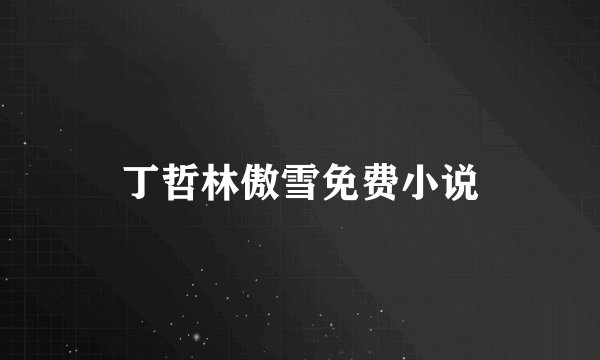 丁哲林傲雪免费小说