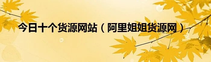 今日十个货源网站（阿里姐姐货源网）