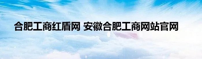 合肥工商红盾网 安徽合肥工商网站官网