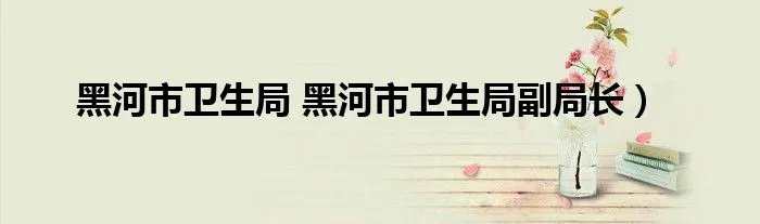黑河市卫生局 黑河市卫生局副局长）