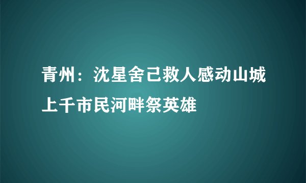 青州：沈星舍己救人感动山城上千市民河畔祭英雄