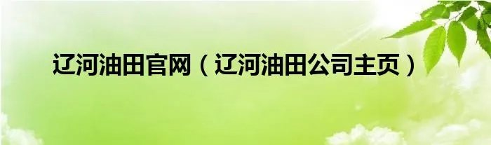 辽河油田官网(辽河油田公司主页)