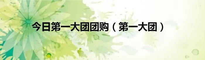 今日第一大团团购（第一大团）