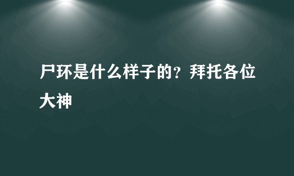 尸环是什么样子的？拜托各位大神