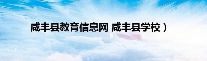 咸丰县教育信息网 咸丰县学校）