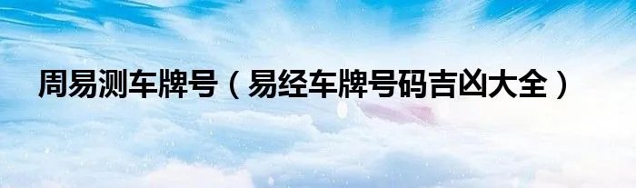 周易测车牌号(易经车牌号码吉凶大全)