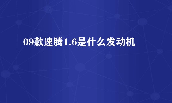 09款速腾1.6是什么发动机